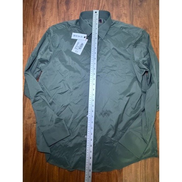 NWT Untuckit Gironde Shirt Button Down Collared Green Nylon Spandex Men SZ L - Picture 4 of 8